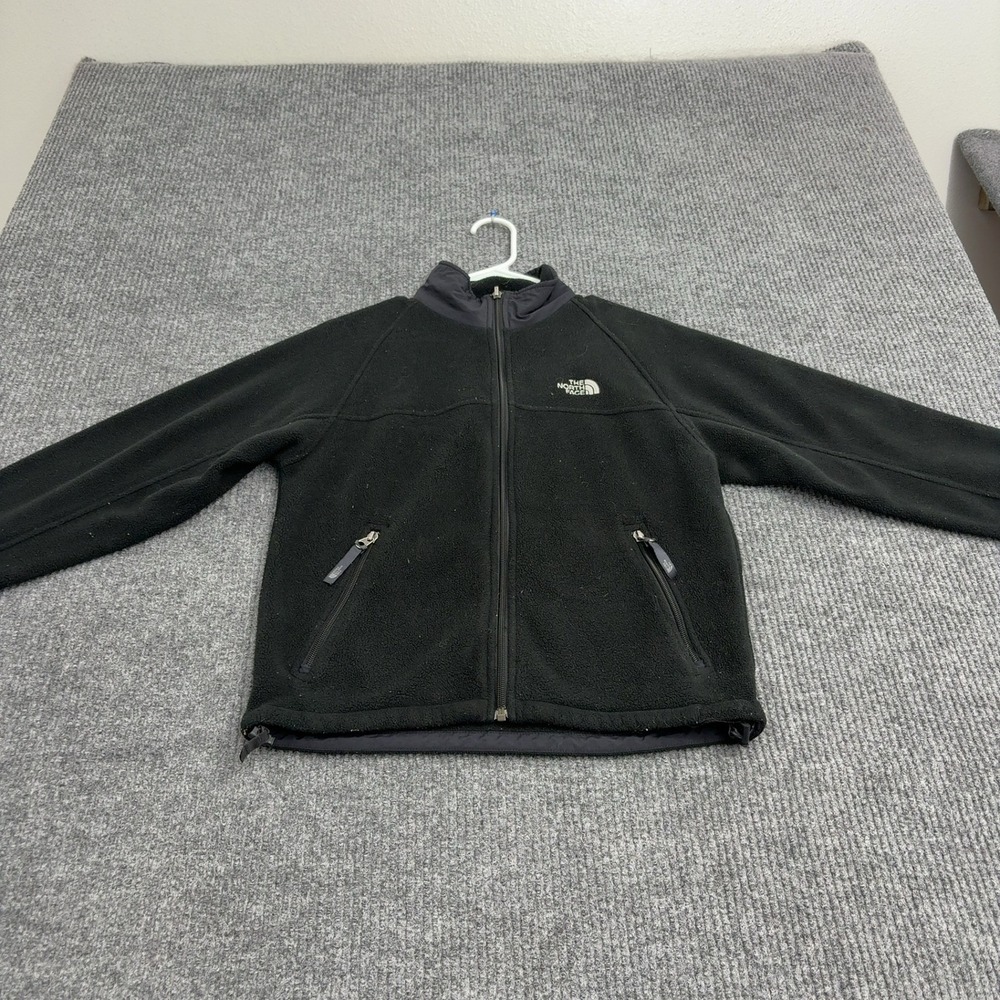 The North Face Fleece Jacket Youth M Black Polyester Full Zip Mock Neck Gorpcore